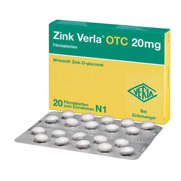 Zink Verla® OTC 20 mg Filmtabletten, 20 St