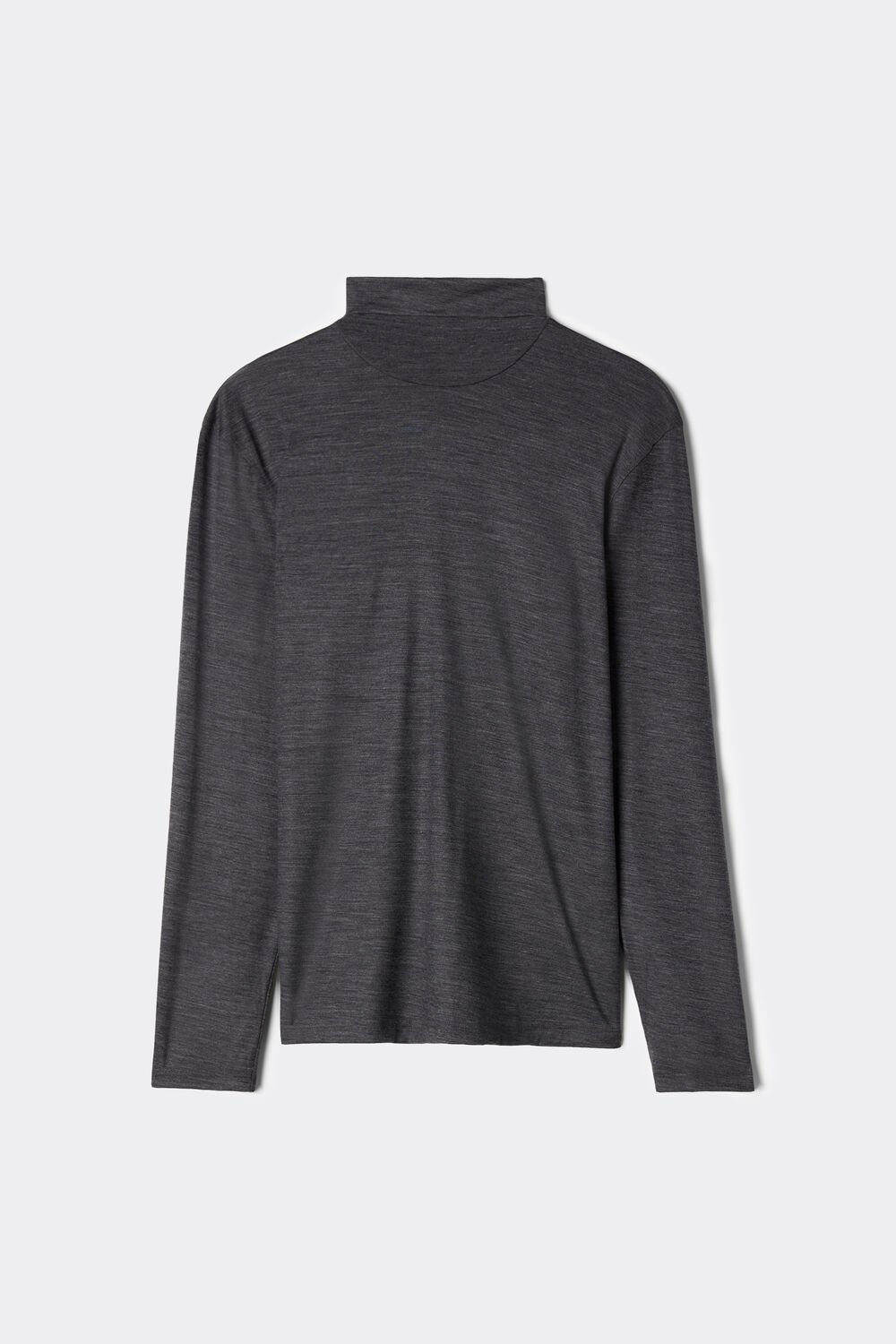 Blusa de lã merino de manga comprida e gola alta