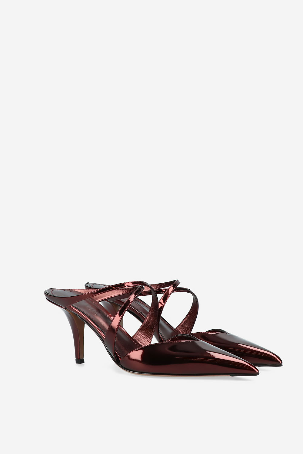 Laila 75 mirror leather mules