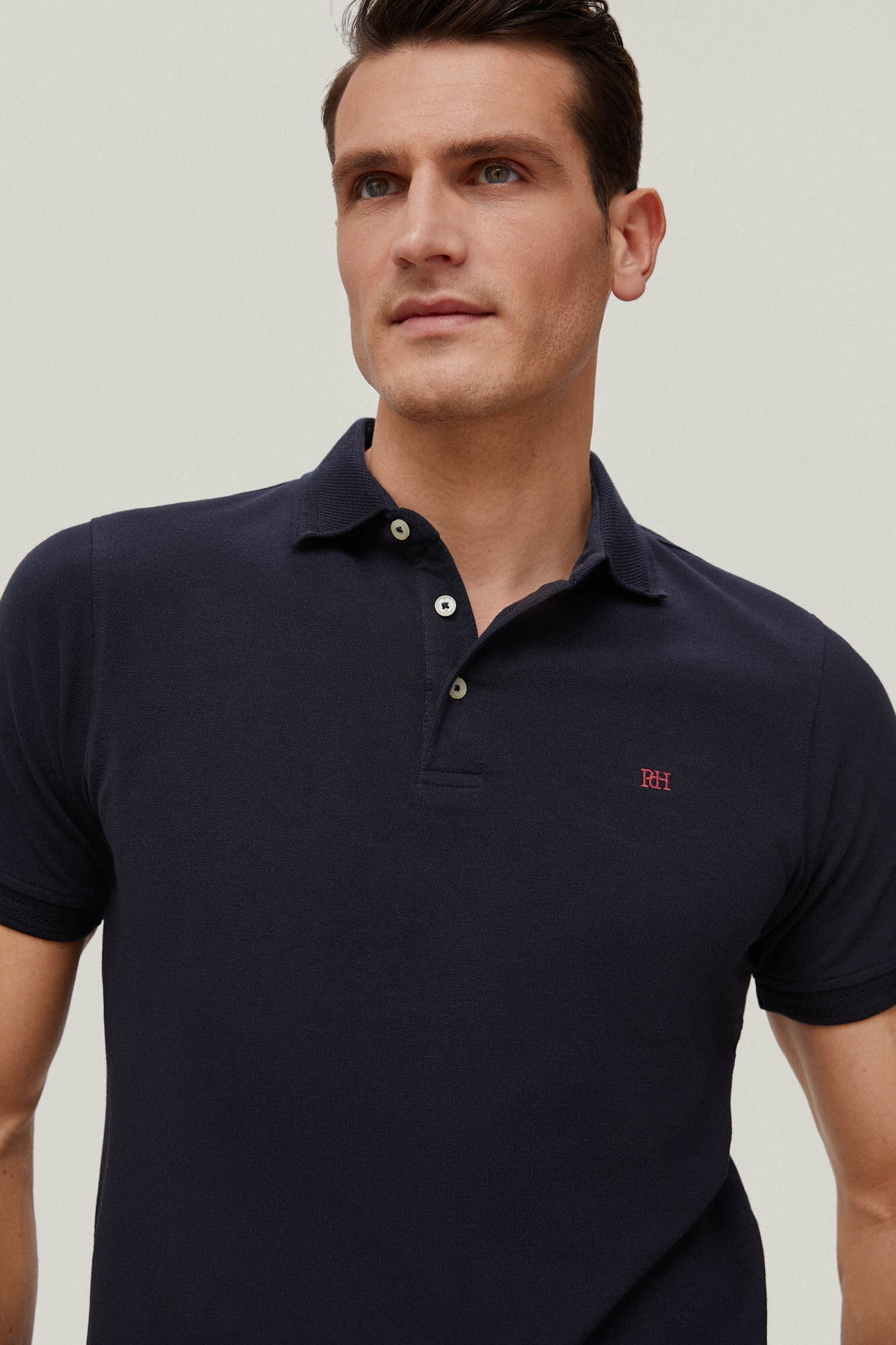 Camisa polo em piqué texturizado - Azul