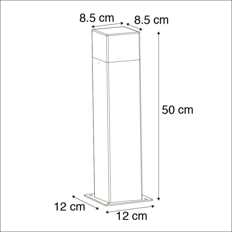 Buitenlamp 50 cm antraciet met grondpin en kabelmof - Denmark