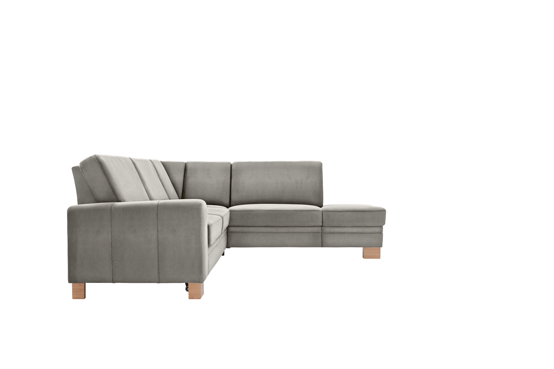 polsterpower Ecksofa - Saddle alu - Basismodell - Ottomane rechts