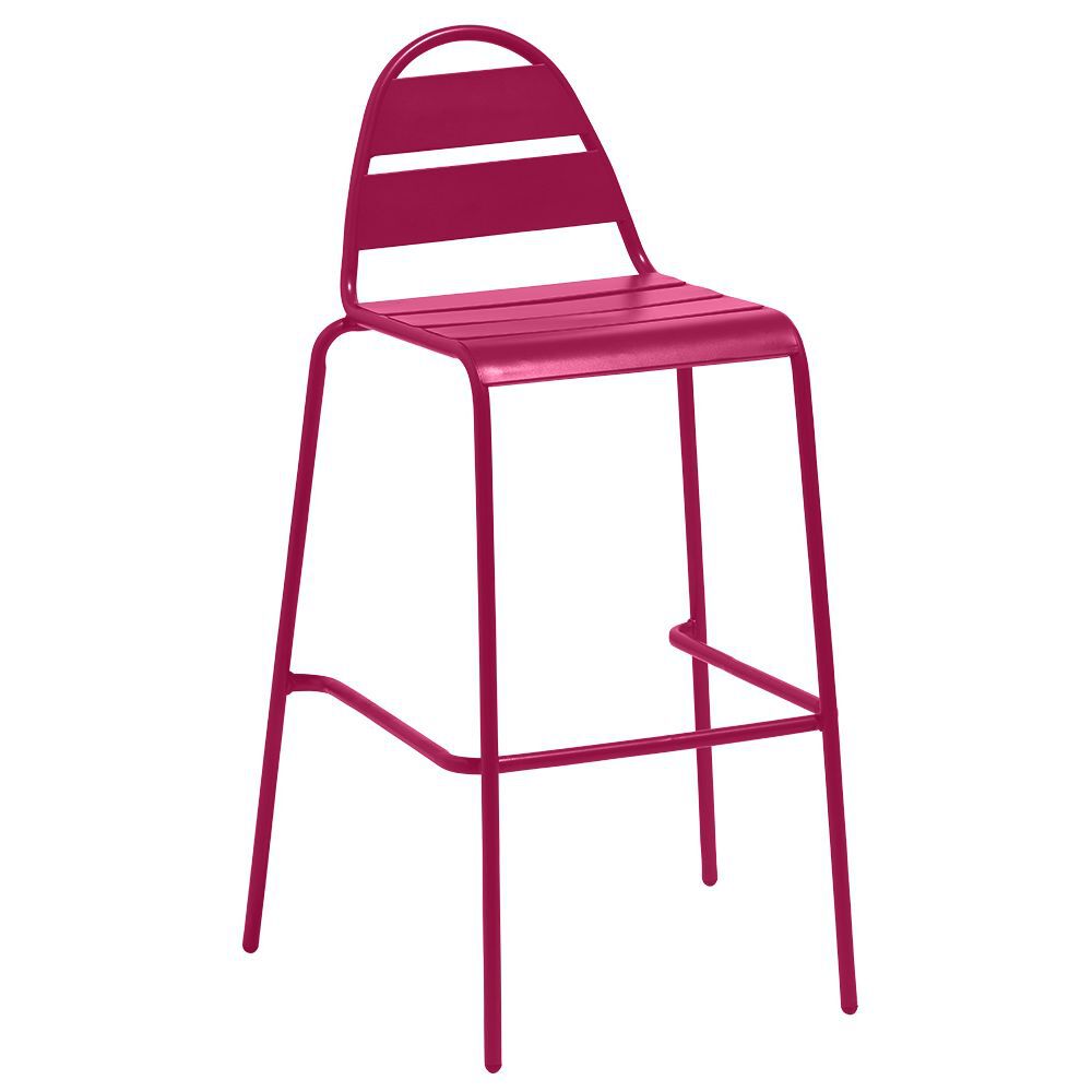 Chaise haute de jardin Fun métal rouge 59x58xH105cm