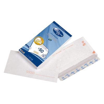 La Couronne - 50 Enveloppes précasées DL 110 x 220 mm - 80 gr - sans fenêtre - blanc - bande auto-adhésive
