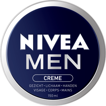 NIVEA MEN Crème Blik - 150ml - Voor gezicht, lichaam en handen - Lichte Formule - Met vitamine E - Trekt Snel In