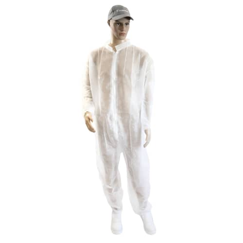 Combinaison de travail PLP 40g/m² col Mao élastiques poignets taille chevilles blanc