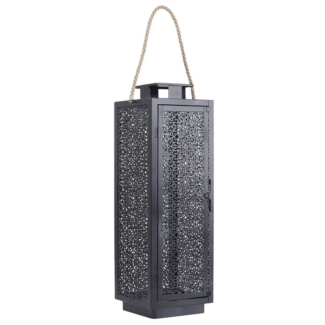 Home Deco Factory 2 Lanternes ajourées noires - 59x18 cm