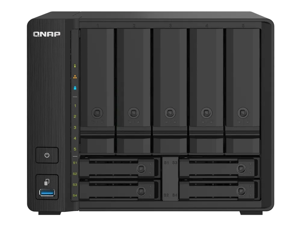 QNAP TS-932PX - NAS-server - 9 fag - SATA 6Gb/s - RAID 0, 1, 5, 6, 10, 50, JBOD, 5 hot reserve, 6 hot reserve, 60, 50 hot reserve, 10 hot reserve, 1 hot reserve, 60 hot reserve - RAM 4 GB - Gigabit Ethernet / 2,5 Gigabit Ethernet / 10 Gigabit Etherne
