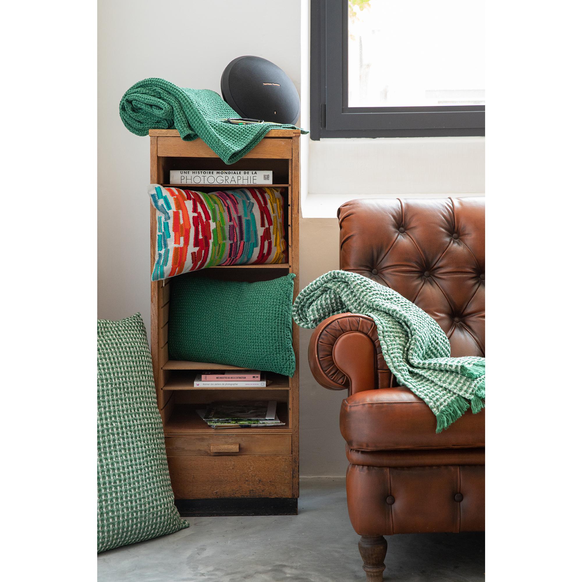 Plaid stonewashed maia epicea 140 x 200 cm