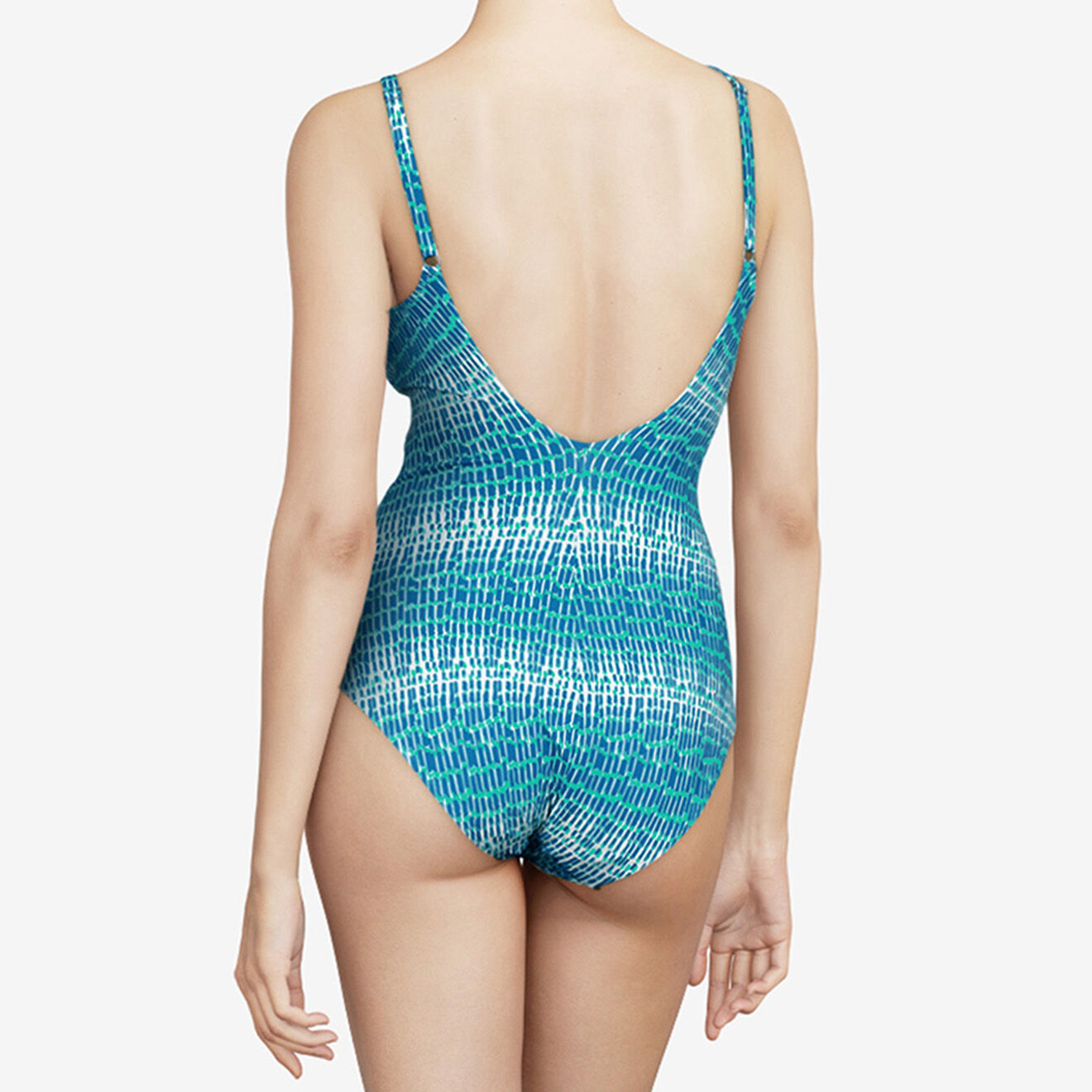 Chantelle Maillot de bain 1 Pièce enveloppant Shades imprimé bleu