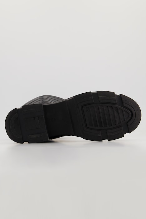 Lederstiefel, XL-Steppschaft, Fleecefutter, Weite H