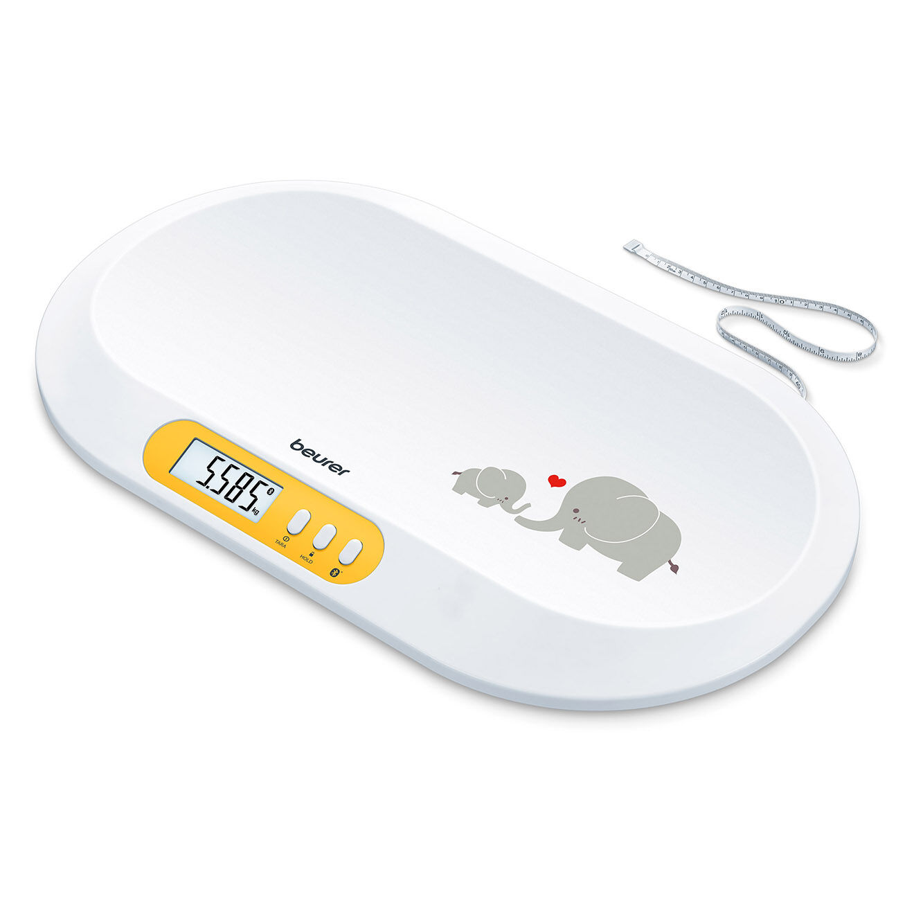 Beurer Pèse-bébé connecté blanc/orange - 20kg
