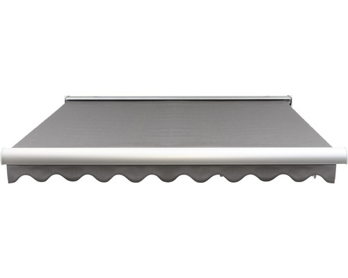 SOLUNA Semi-Cassette Zonnescherm Classic 2.5x1.5 Stoffen Dessin 320925 Frame E6EV1 Zilver Geanodiseerd Aandrijving rechts incl. motor, wandschakelaar