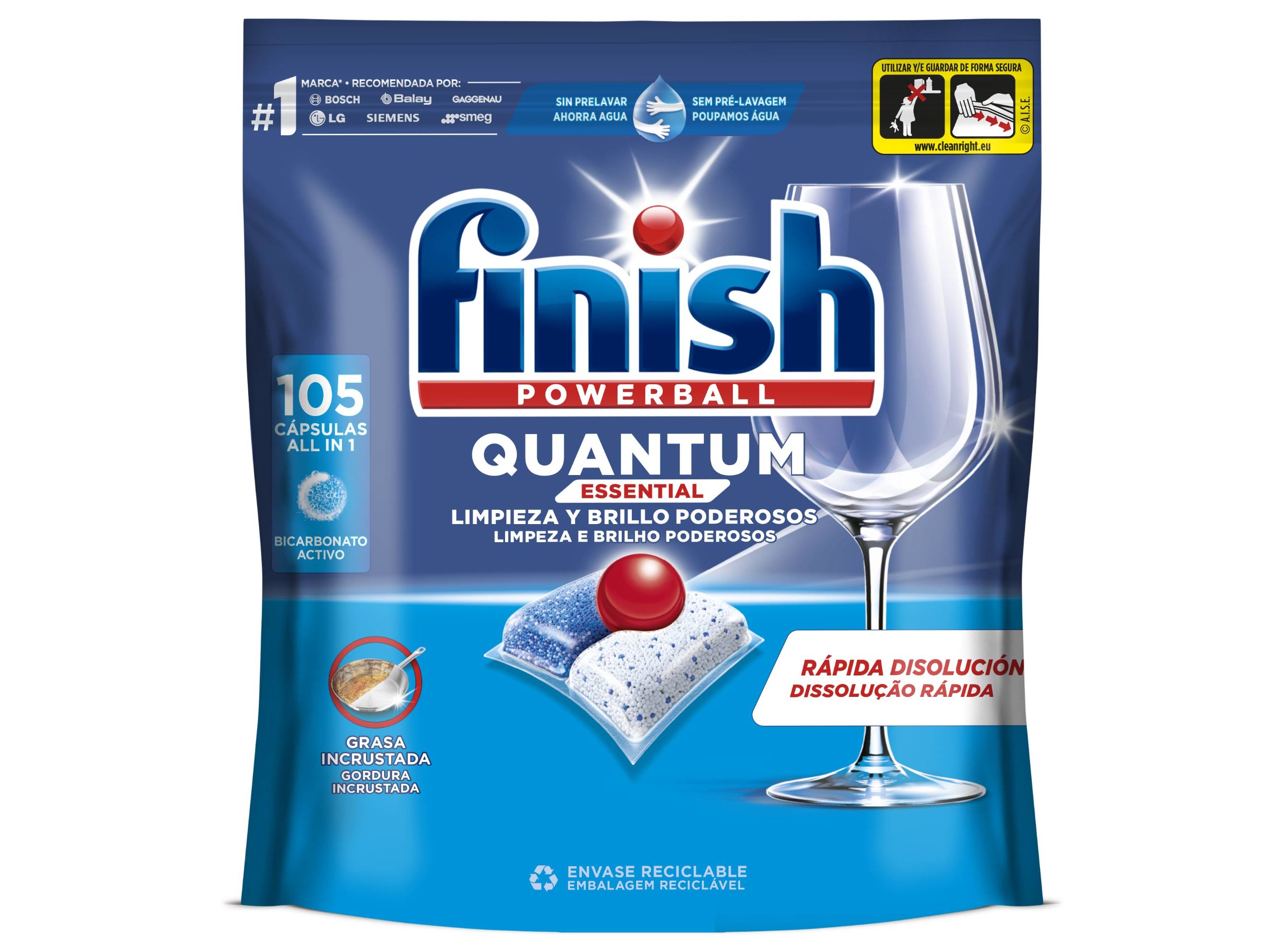 DETERGENTE LOIÇA MÁQUINA FINISH QUANTUM REGULAR 105 PASTILHAS
