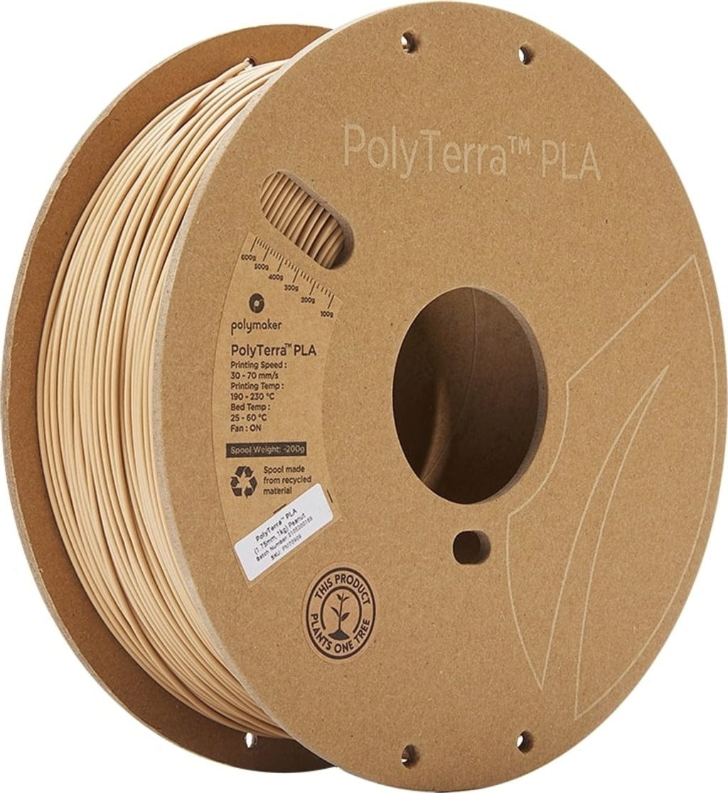 Polymaker  PolyTerra PLA Peanut, 1,75 mm / 1000 g    Filament mit reduziertem Kunststoffgehalt
