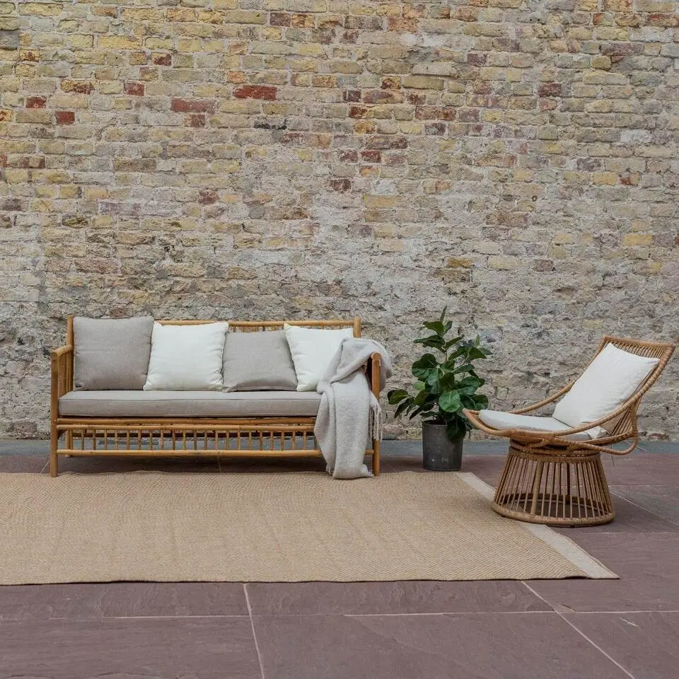 Interieur05 Jute buitenkleed naturel border - 290 x 200 cm