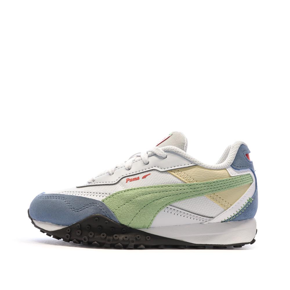 Puma Baskets Beige/Vert/Bleu Fille Puma Blktop