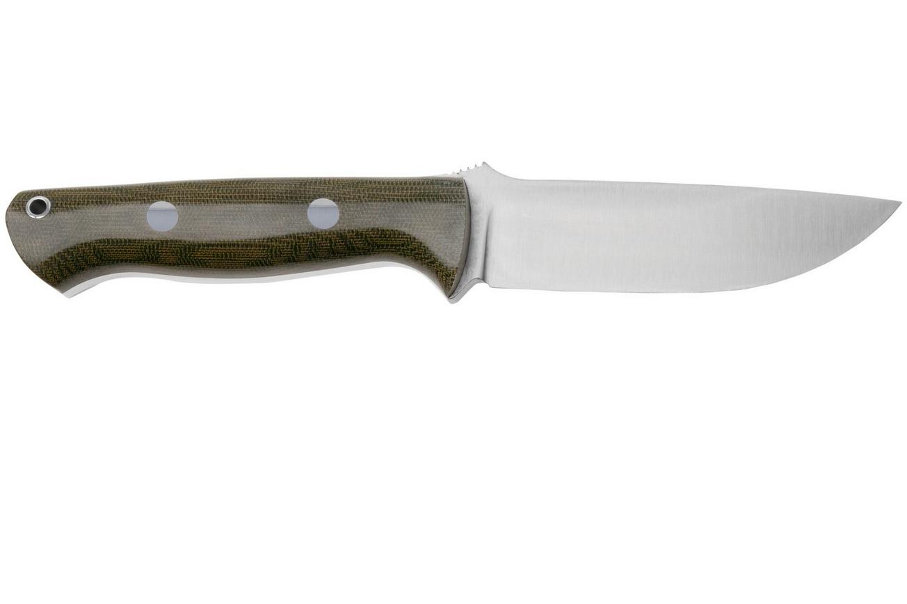 Bark River Bravo 1 CPM 3V, Green Canvas Micarta, vaststaand mes