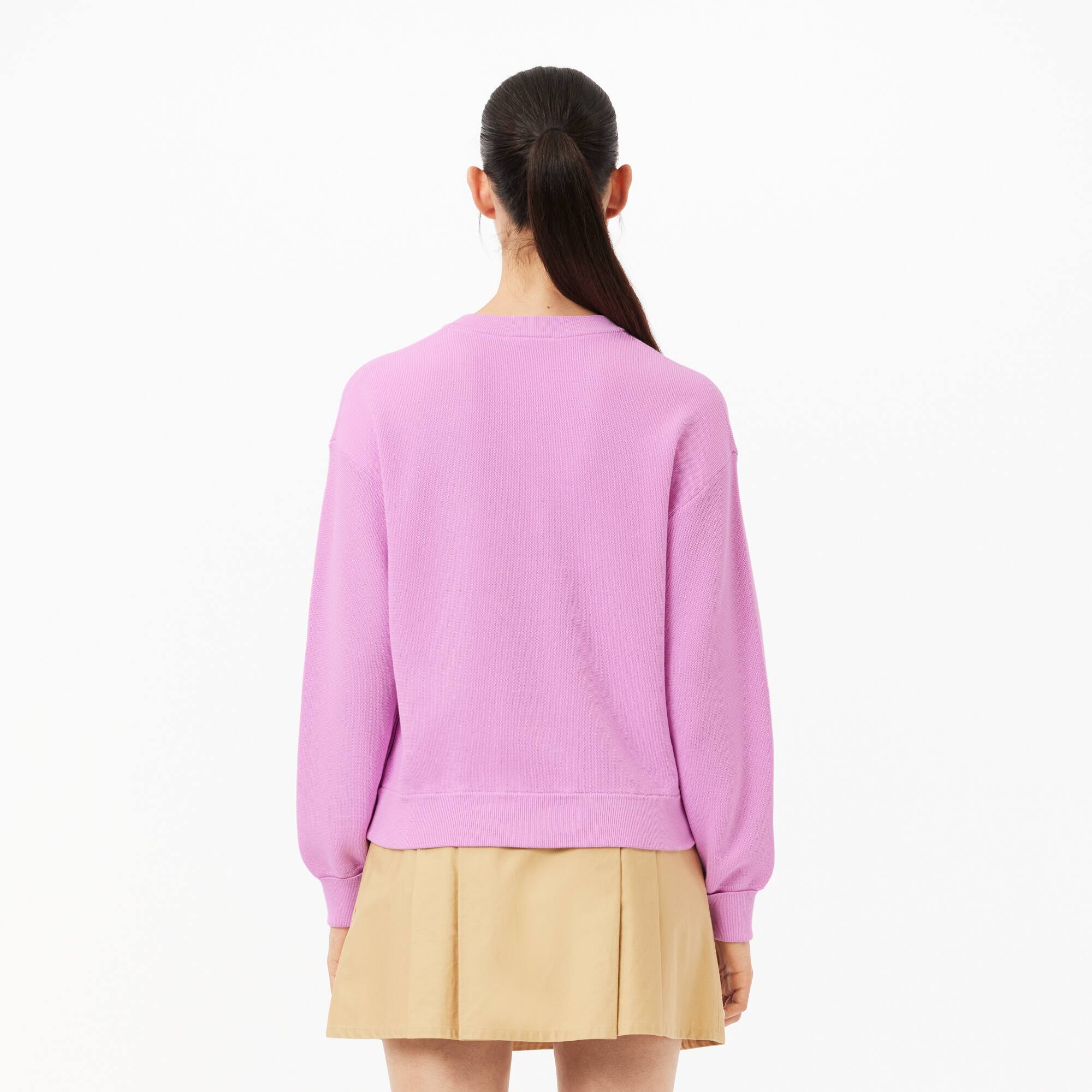 Damen LACOSTE Pullover aus Bio-Baumwolle mit V-Ausschnitt Pullover - Rosa - Lacoste - Damen