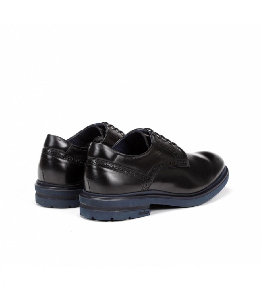 Sapatos Fluchos em couro belga F0630 pretos