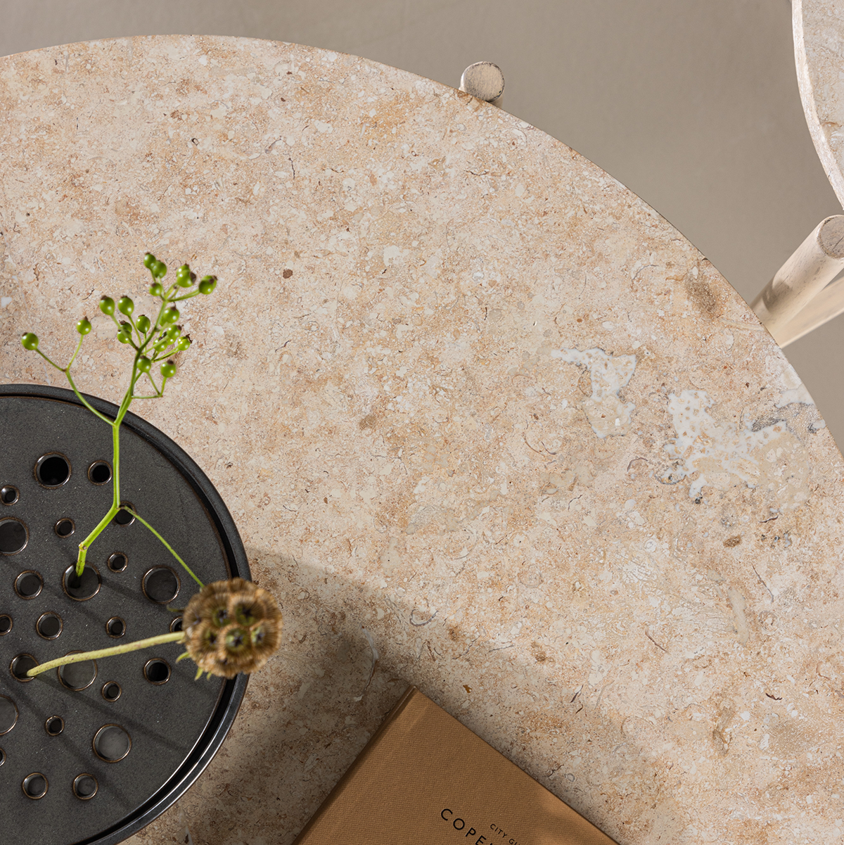 Salontafel Thora - met stenen blad Beige