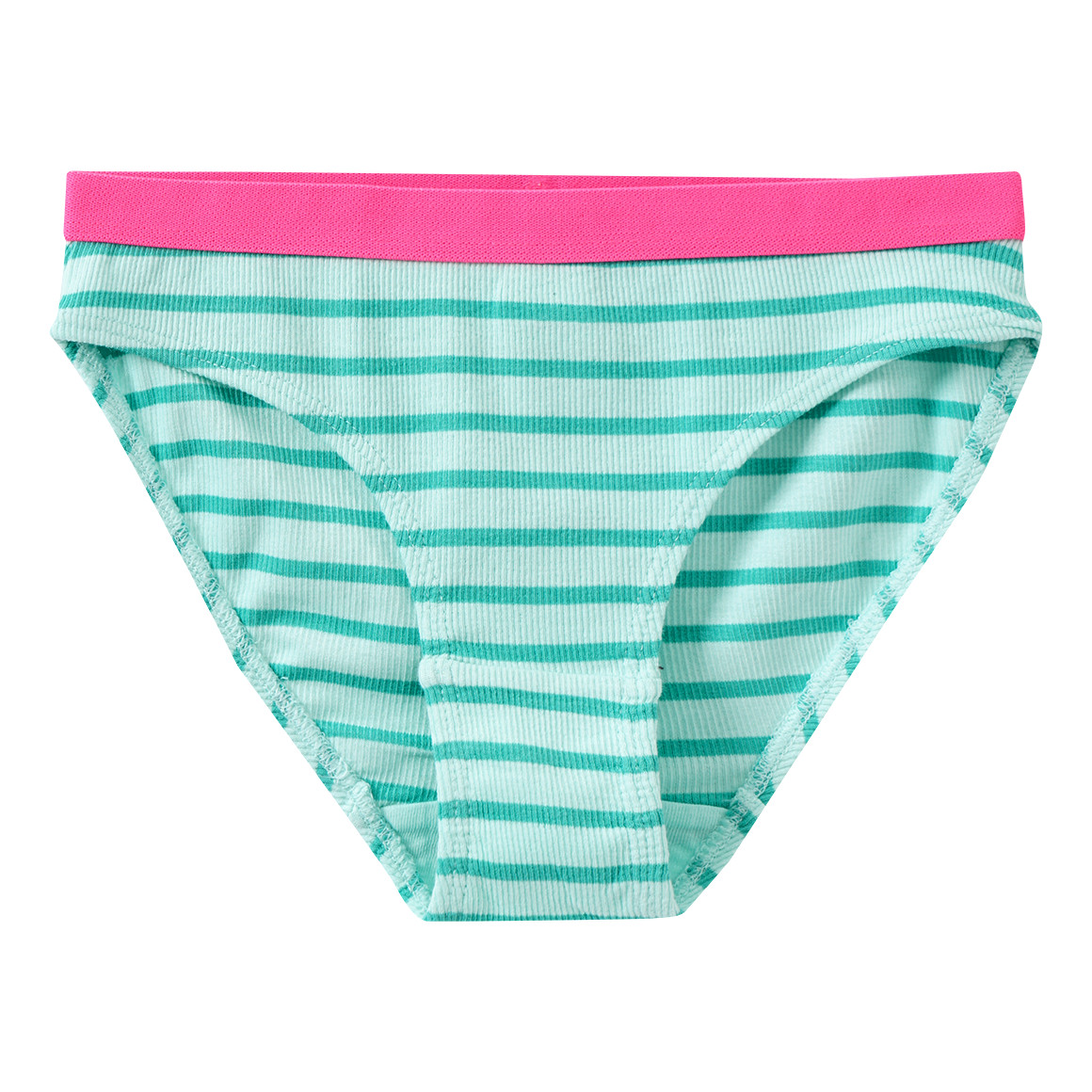Famy 5 Mädchen Slips mit Rippstruktur weiss / helltürkis / rosa