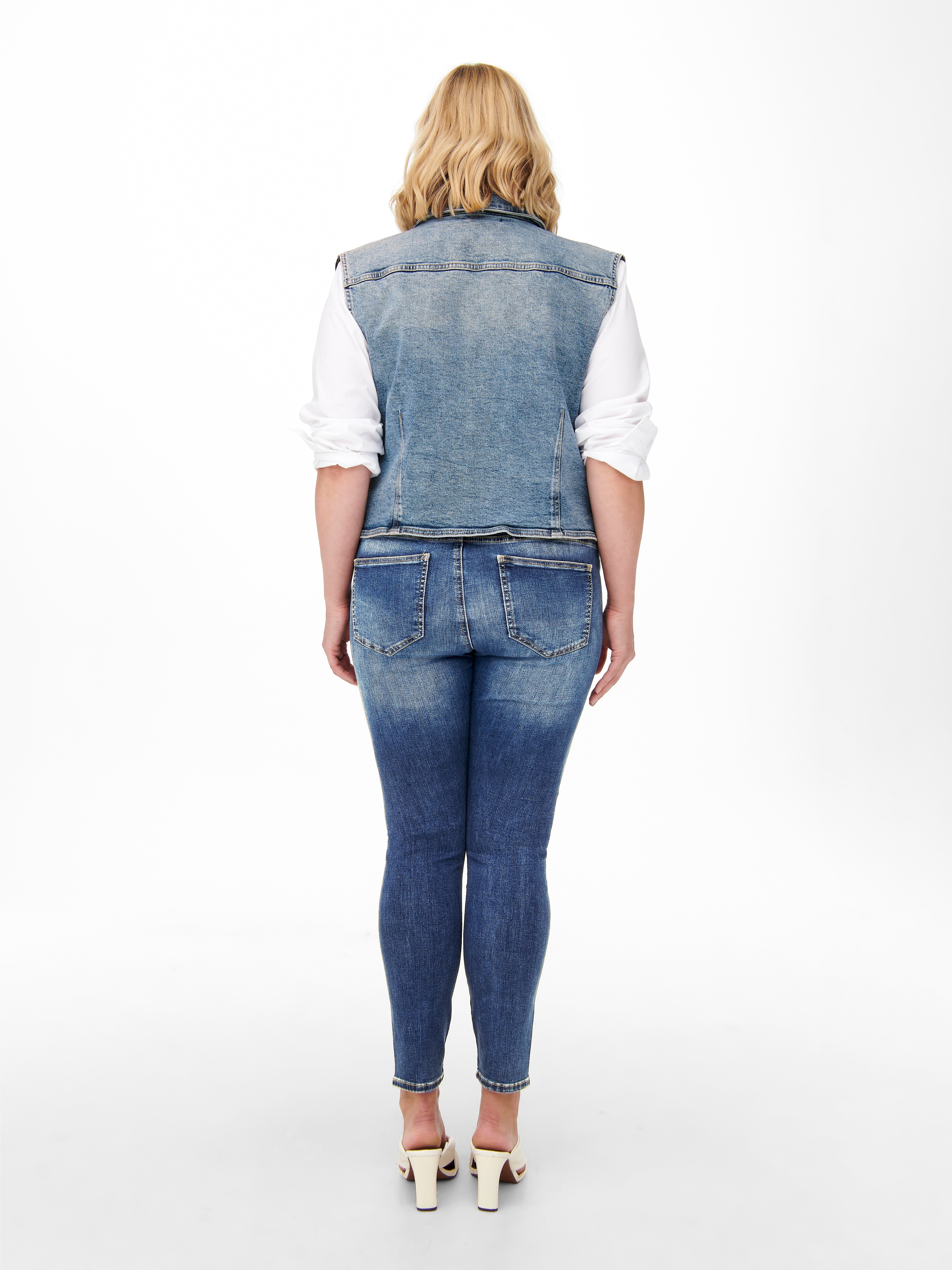 CARLASMIN Skinny Fit Jeans Dark Blue Denim