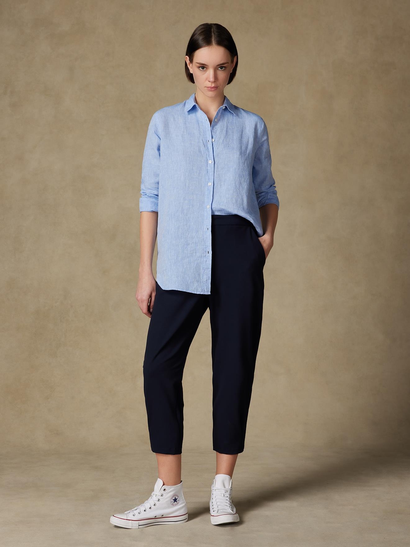 Chemise Justine en lin ciel