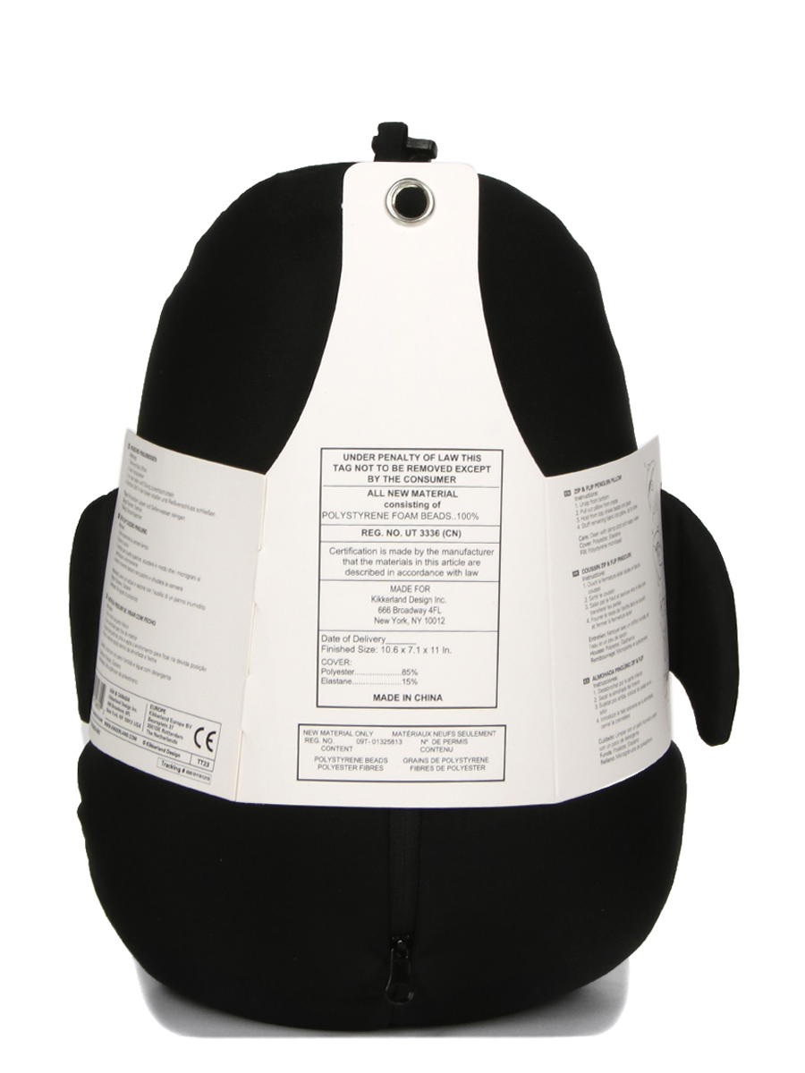Coussin de voyage Kikkerland Zip & Flip Pingouin