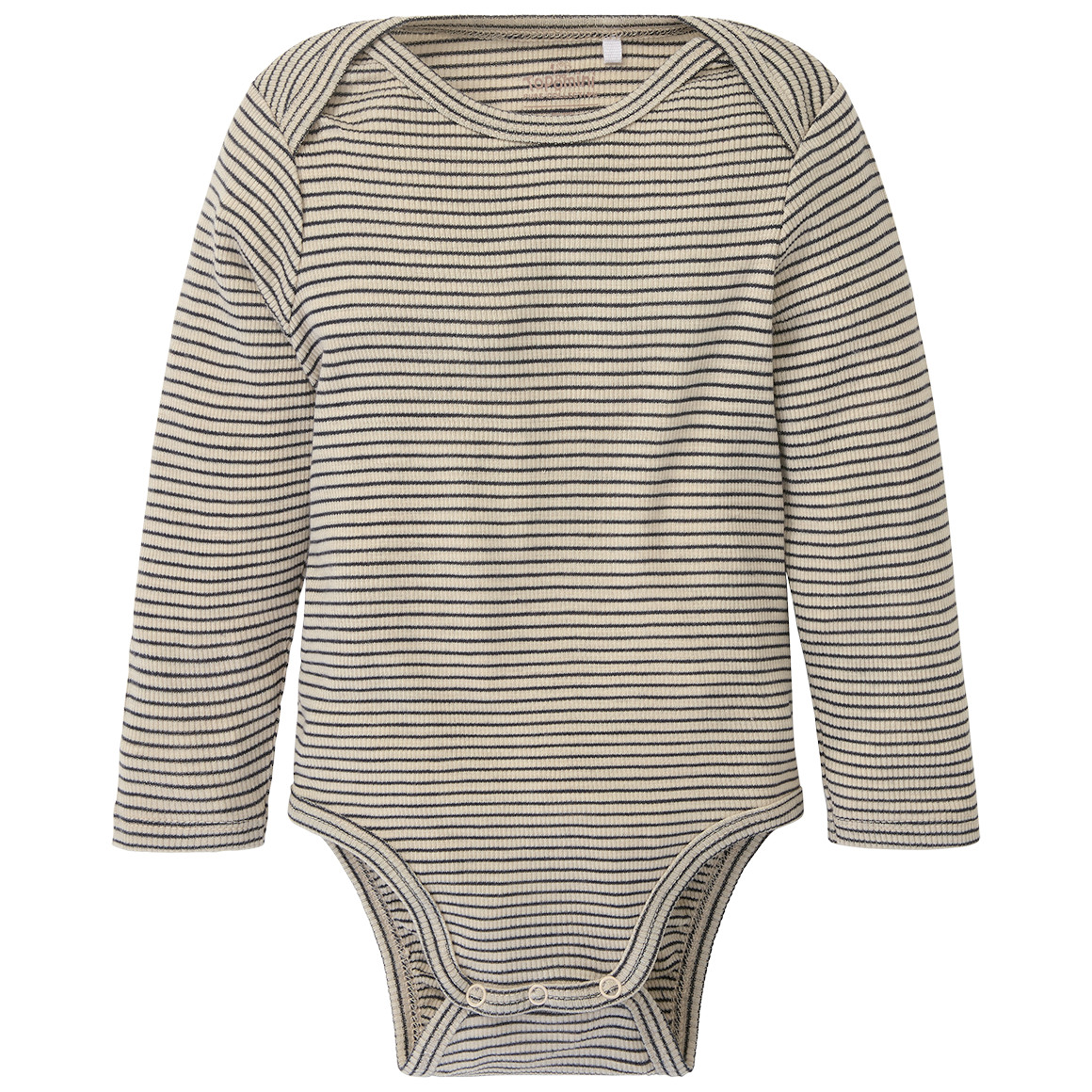 Topomini Pure Collection Baby Wolle-Seide Body mit langen Ärmeln dunkelblau / beige