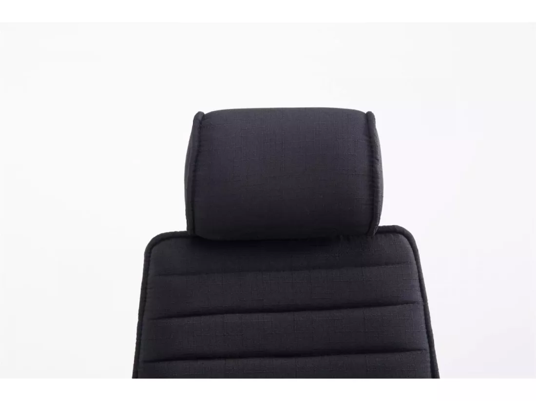 Chaise de bureau - Tissu & Métal chromé - Noir - Rako