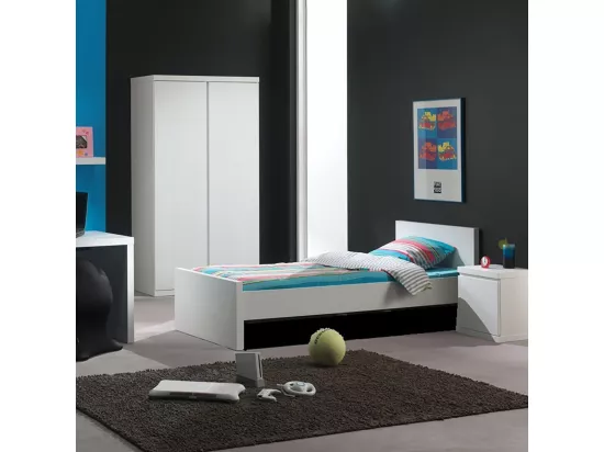 DEBBIE - Lit 90x200cm + Chevet + Armoire 2 Portes