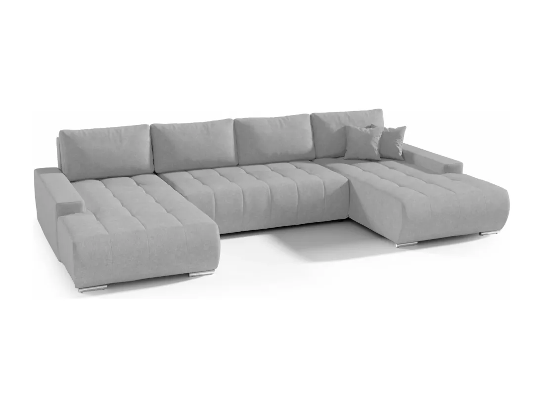 CANAPÉ PANORAMIQUE en tissu polyester Bonari U 8 places Gris clair