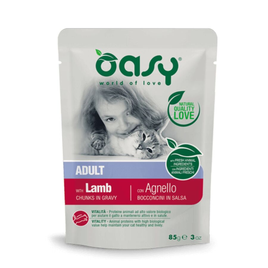 OASY CAT CHUNKS MOLHO DE CORDEIRO ADULTO 85G