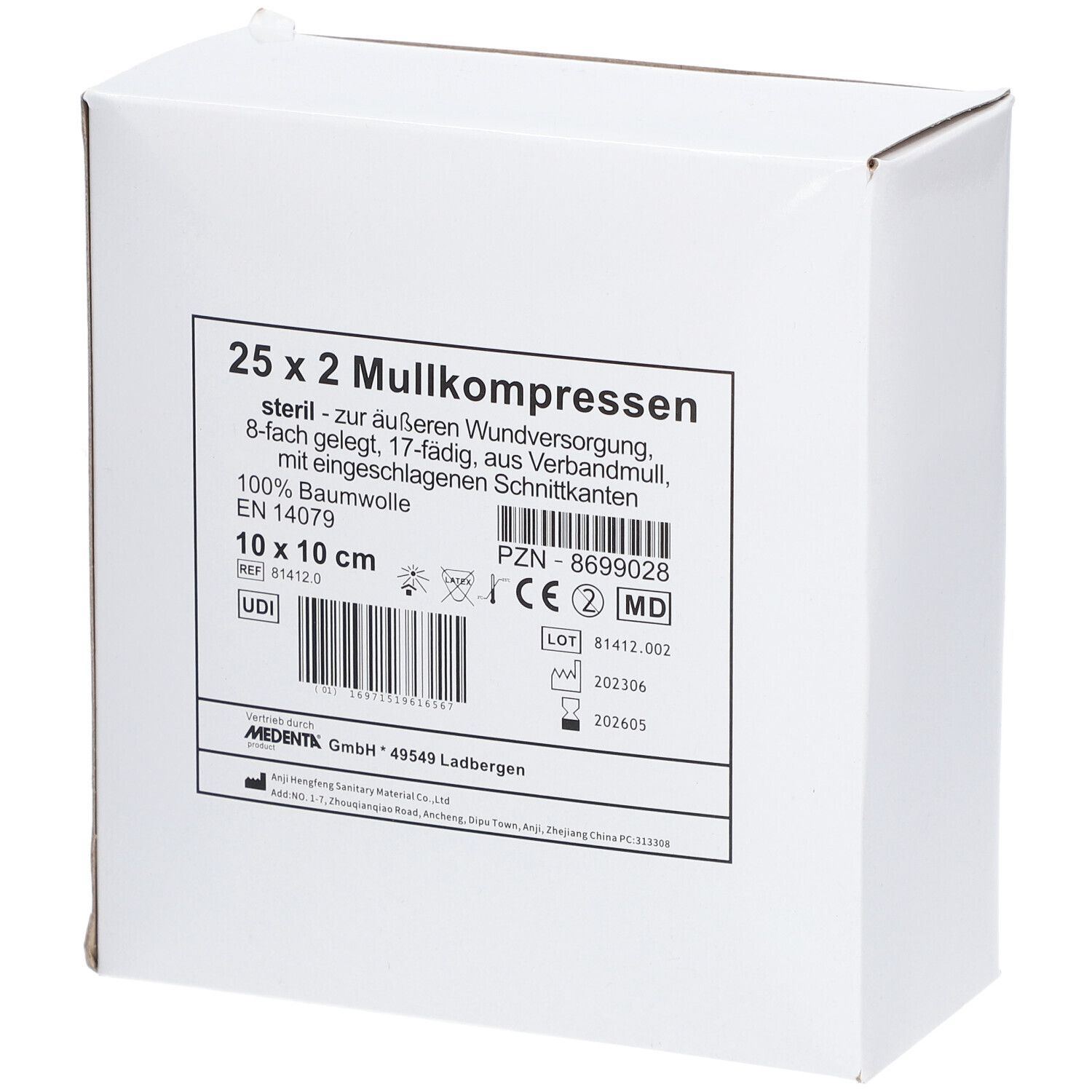 Mullkompressen 8 fach 10 x 10 cm steril