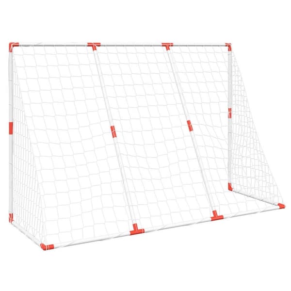 vidaXL Fotballmål for barn med baller 2-i-1 hvit 184x64x124 cm