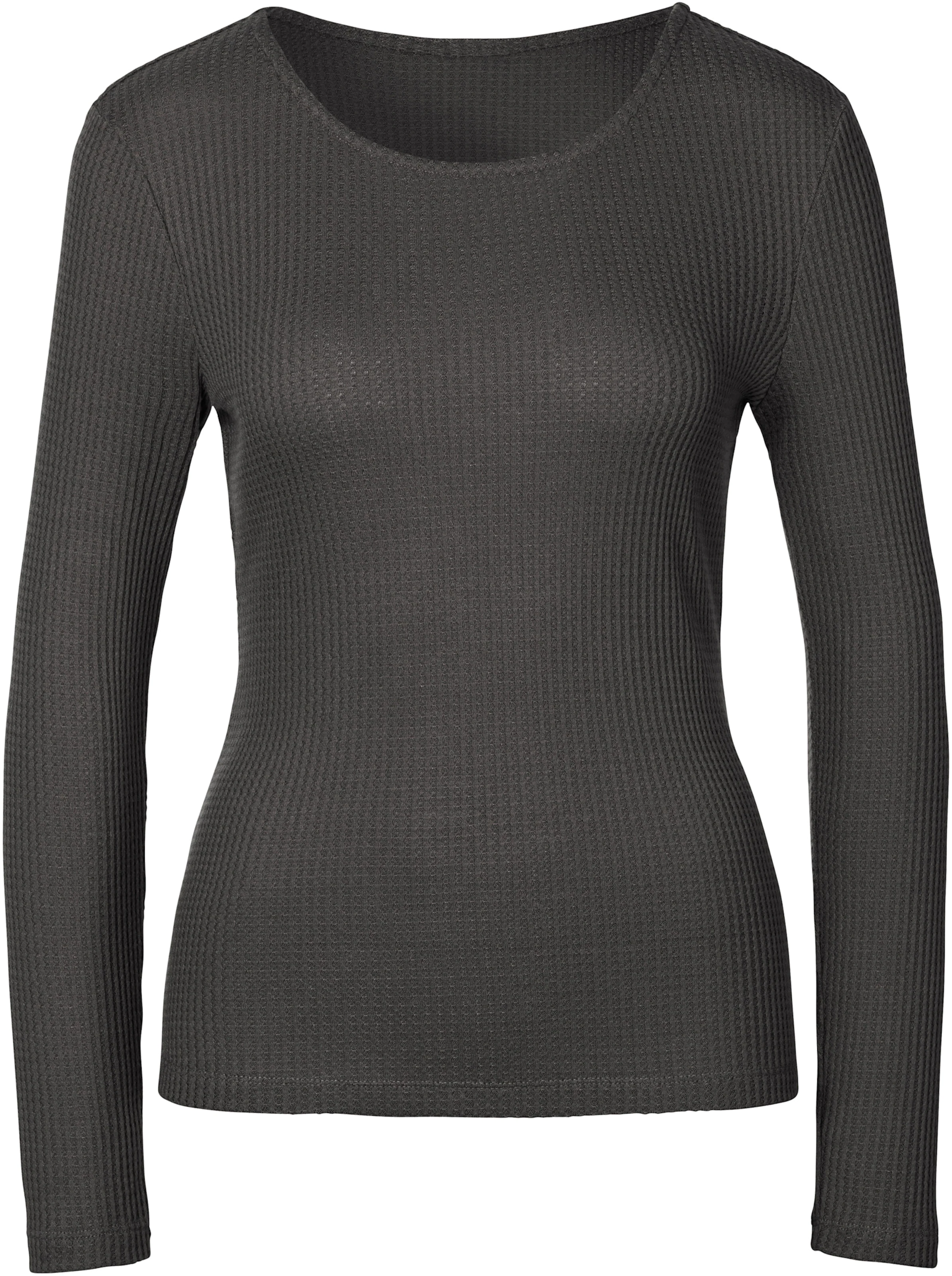 LASCANA Langarmshirt in anthrazit, petrol