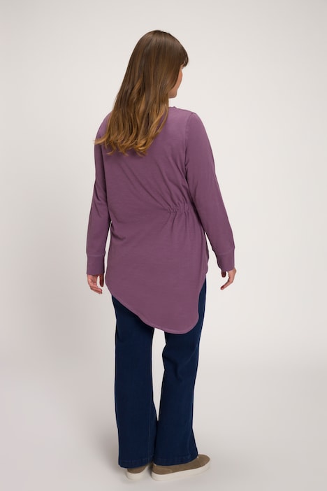 Shirt, Zipfelsaum, Rundhals, Langarm, Biobaumwolle