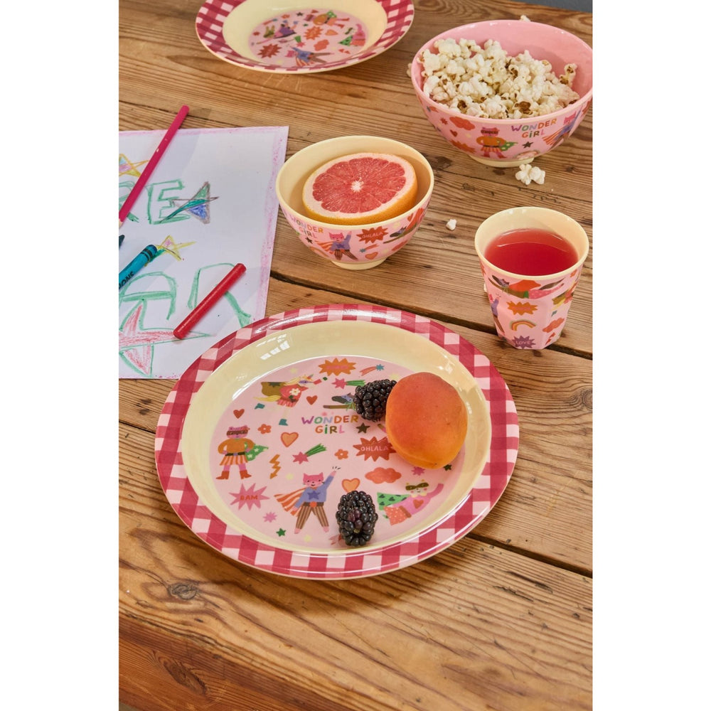 Køb Rice Melamin Kop Med Hero Print - Medium - Pink - 250 Ml