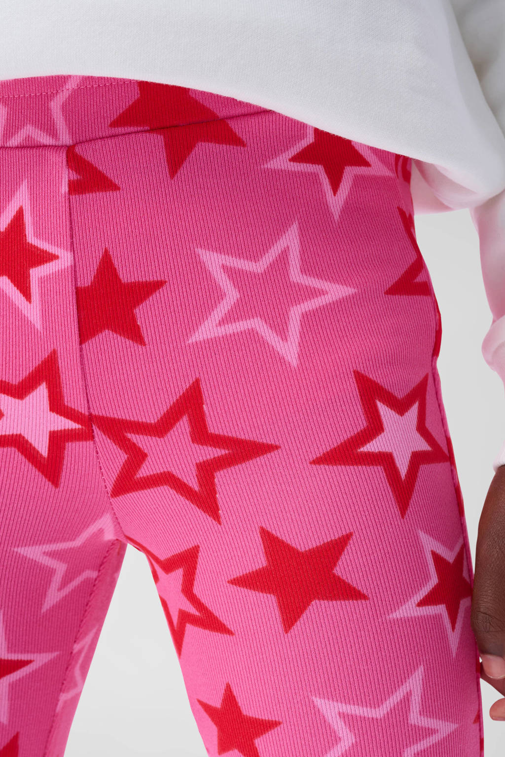 Shoeby high waist flared broek met all over print roze