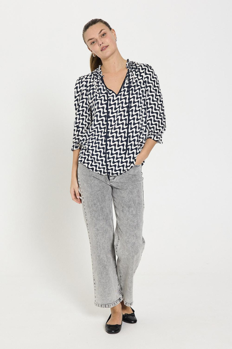 Freequent blauwe dames blouse