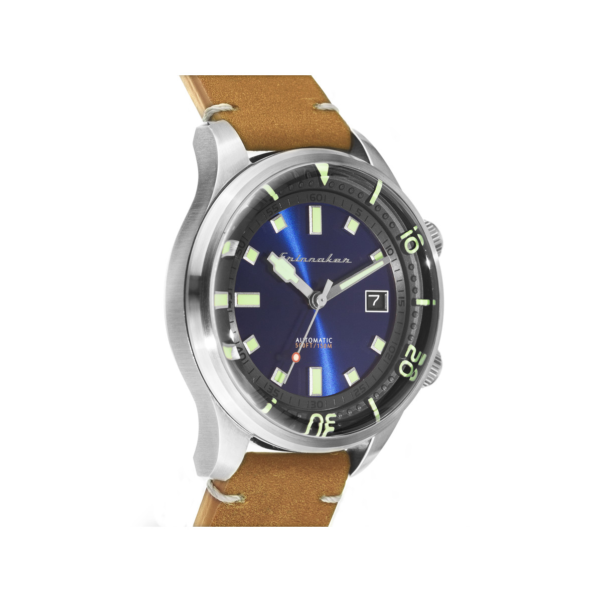 Montre Spinnaker homme acier cuir marron