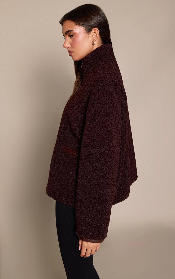 Chocolate Plum Polaire Demi-zip