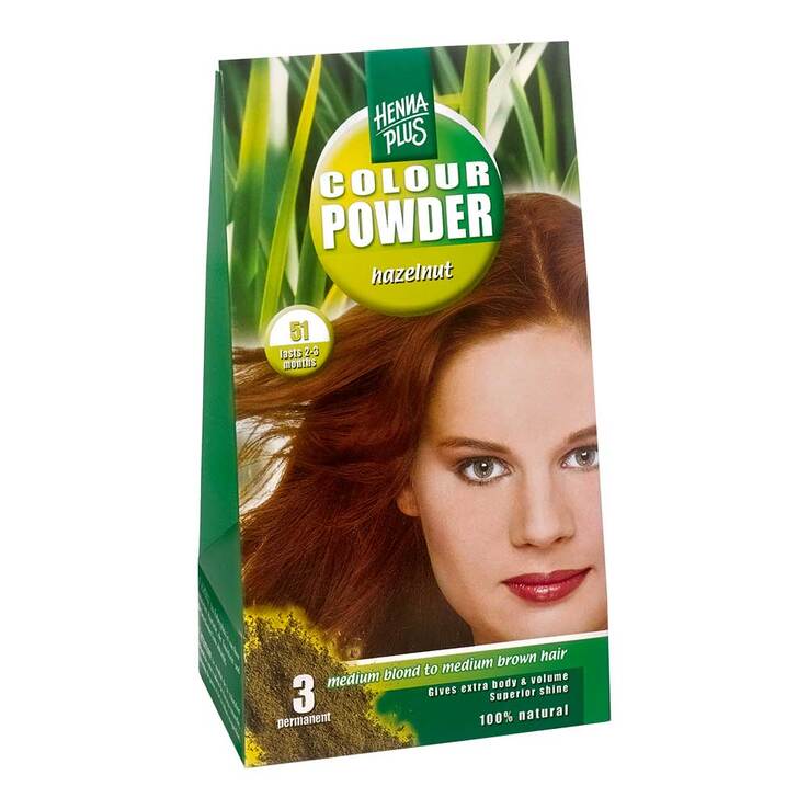 Hennaplus Colour Powder Hazelnut, 100 g