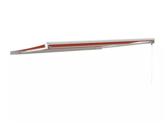 Auvent rétractable orange et marron 4x3 m tissu et aluminium