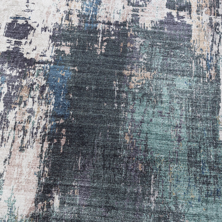 Wasbare loper - Domingo Grunge Groen/Creme