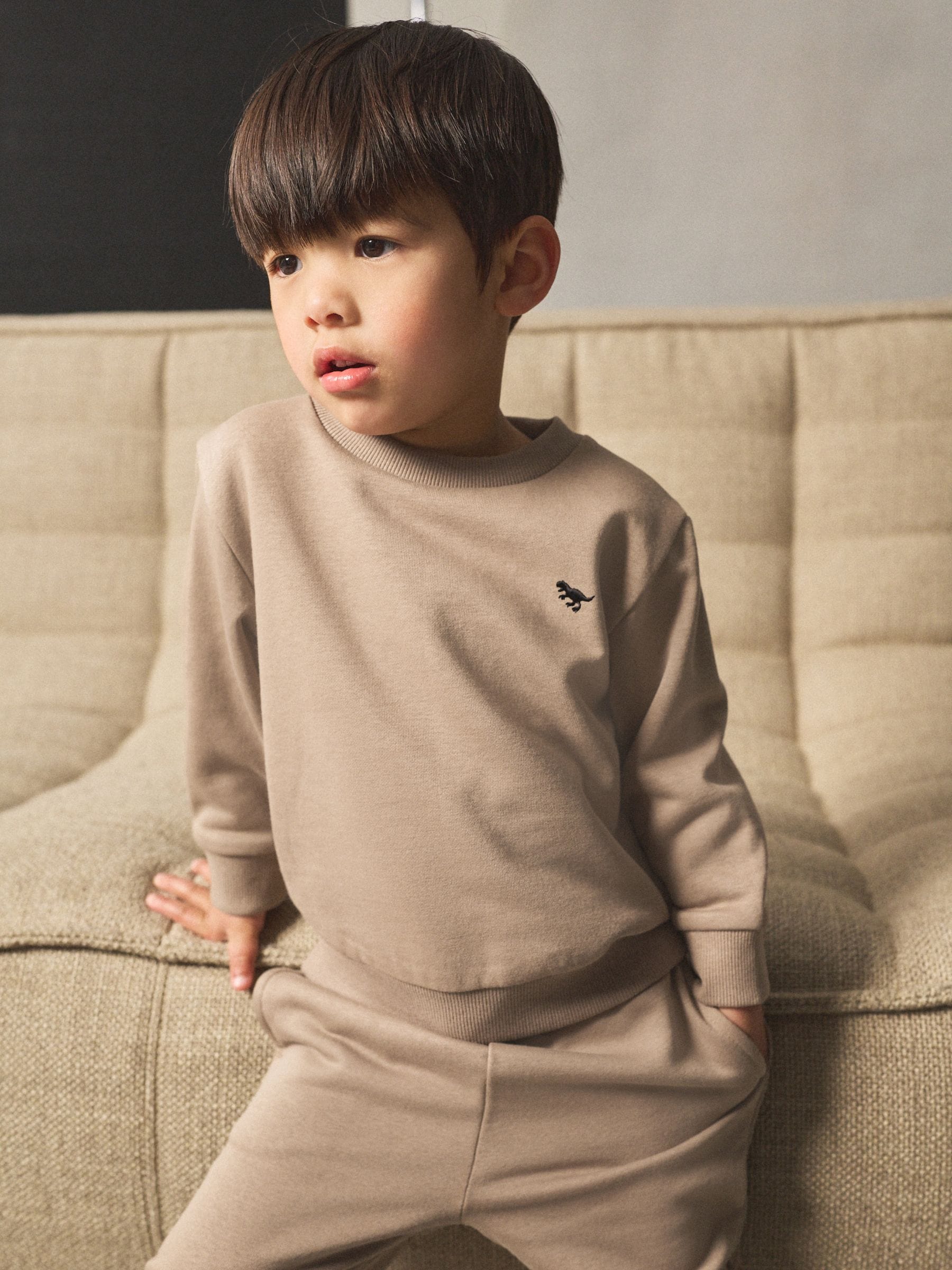 Pastelgeel - Set met sweatshirt en joggingbroek (3mnd-7jr)