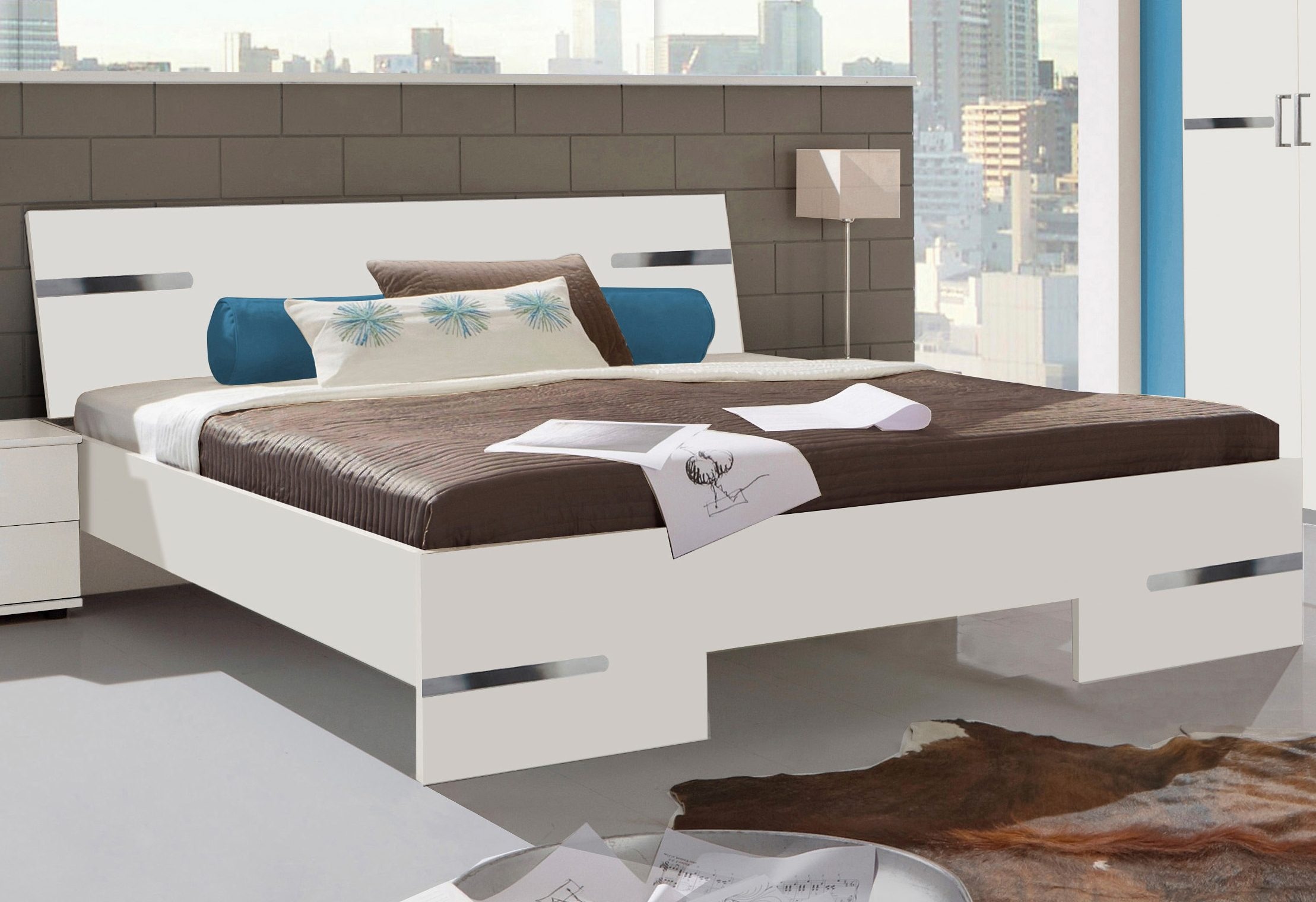 Wimex Futonbett »Anna, Bett Made in Germany« mit chromfarbenen Details im Kopf-und Fussteil, 3 Breiten zur Auswahl