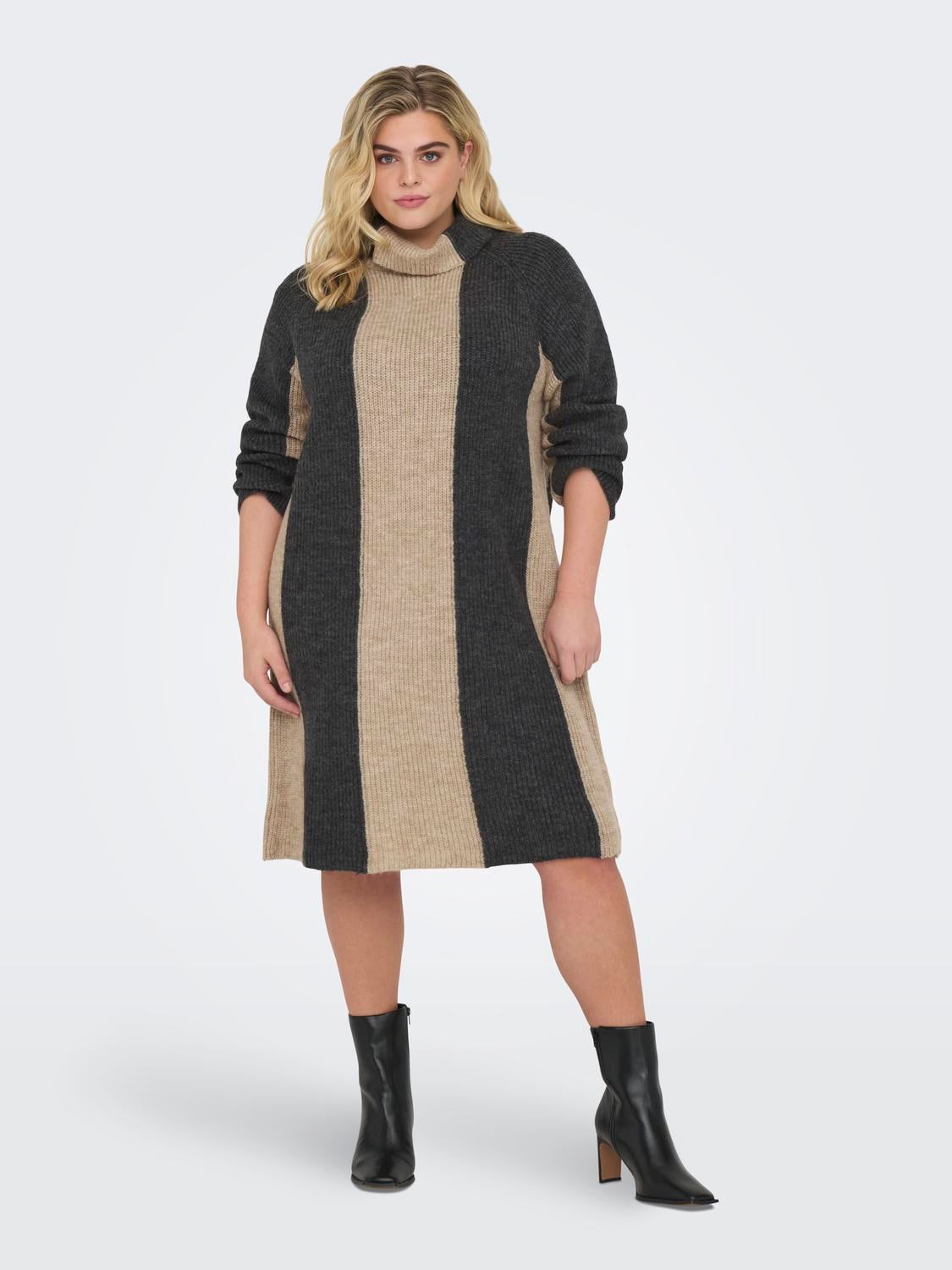 CARJANE Kurzes Kleid Dark Grey Melange
