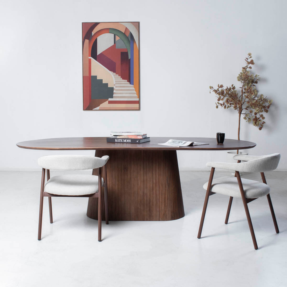 Giga Meubel - Eettafel Ovaal Donkerbruin Hout - 160cm - Salvador